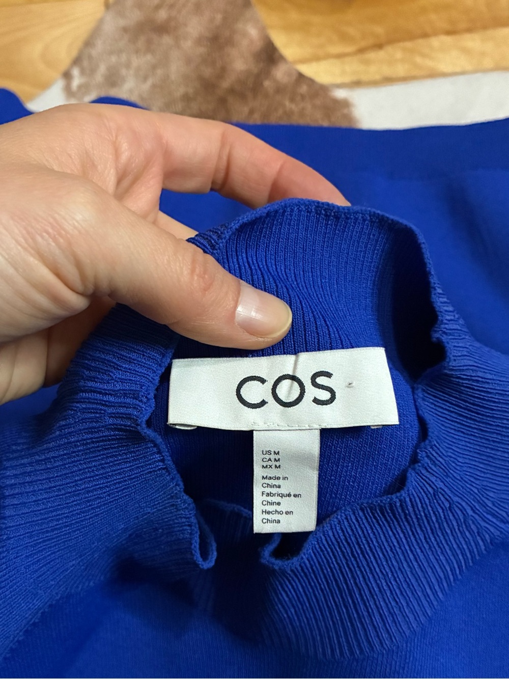 COS Cropped Knitted Mock-Neck Top - Picture 6 of 7